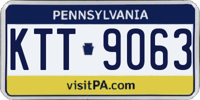 PA license plate KTT9063