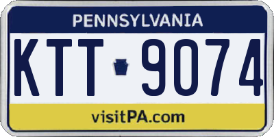 PA license plate KTT9074