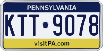 PA license plate KTT9078