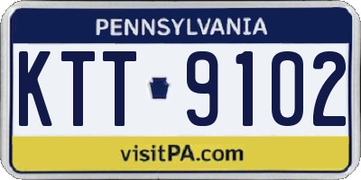 PA license plate KTT9102