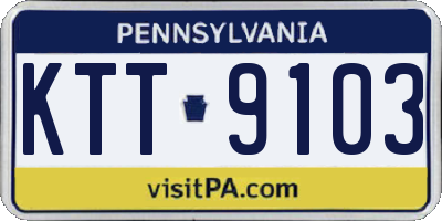PA license plate KTT9103