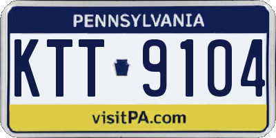 PA license plate KTT9104
