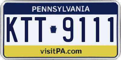 PA license plate KTT9111
