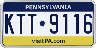PA license plate KTT9116