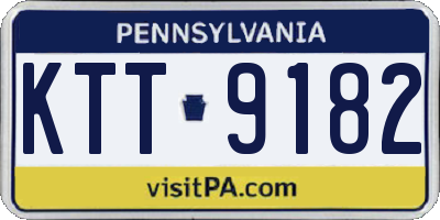 PA license plate KTT9182