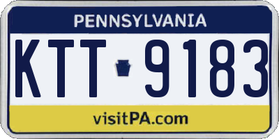 PA license plate KTT9183