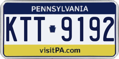 PA license plate KTT9192