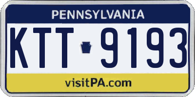 PA license plate KTT9193