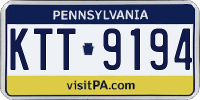 PA license plate KTT9194