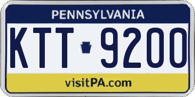 PA license plate KTT9200
