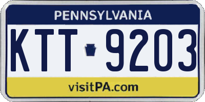 PA license plate KTT9203