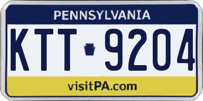 PA license plate KTT9204