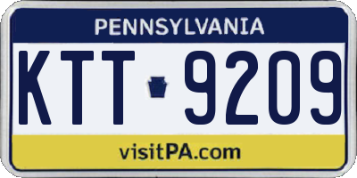 PA license plate KTT9209