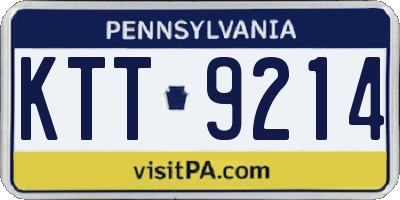 PA license plate KTT9214