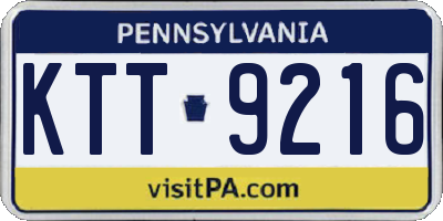 PA license plate KTT9216