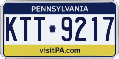 PA license plate KTT9217