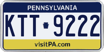 PA license plate KTT9222