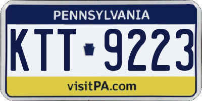 PA license plate KTT9223
