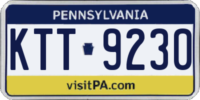 PA license plate KTT9230