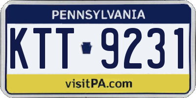 PA license plate KTT9231