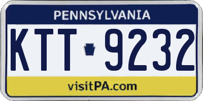 PA license plate KTT9232