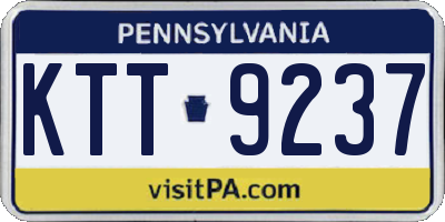 PA license plate KTT9237