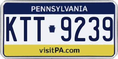 PA license plate KTT9239
