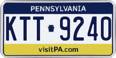PA license plate KTT9240