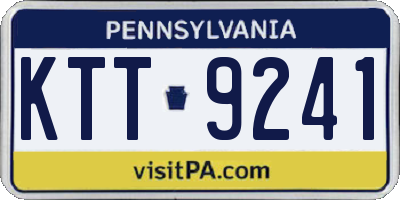 PA license plate KTT9241