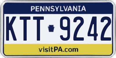 PA license plate KTT9242