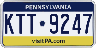 PA license plate KTT9247