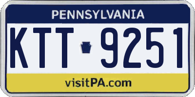 PA license plate KTT9251