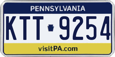 PA license plate KTT9254