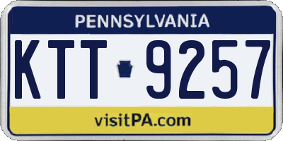 PA license plate KTT9257