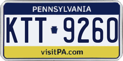 PA license plate KTT9260