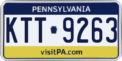 PA license plate KTT9263