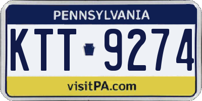 PA license plate KTT9274