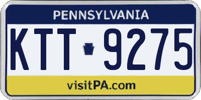 PA license plate KTT9275