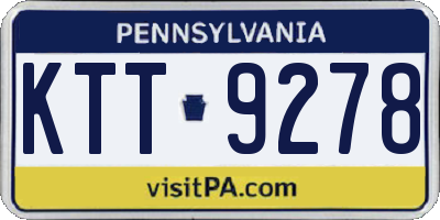 PA license plate KTT9278
