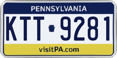 PA license plate KTT9281