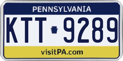 PA license plate KTT9289