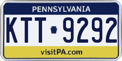 PA license plate KTT9292
