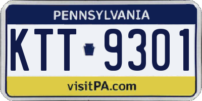 PA license plate KTT9301