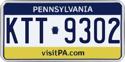 PA license plate KTT9302