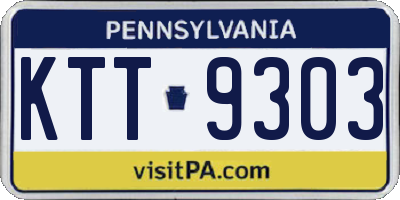 PA license plate KTT9303