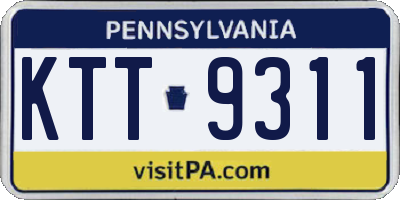 PA license plate KTT9311