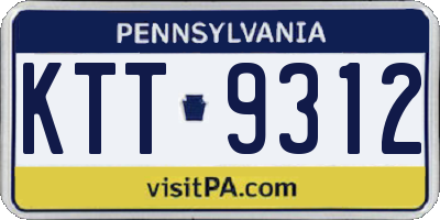 PA license plate KTT9312