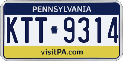 PA license plate KTT9314
