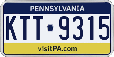 PA license plate KTT9315