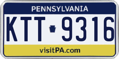 PA license plate KTT9316